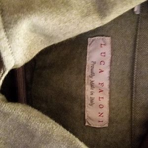 Luca Falconi Italy Oxford Cloth Collard button down front shirt 43 17 Green